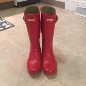 Tall Red Hunter Boots - Wide Calf “Huntress”